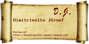 Dimitrievits József névjegykártya