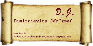 Dimitrievits József névjegykártya