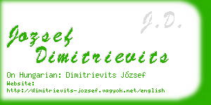 jozsef dimitrievits business card