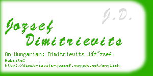 jozsef dimitrievits business card